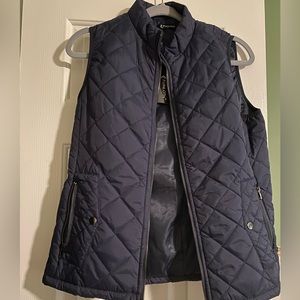 Navy blue zip up vest
